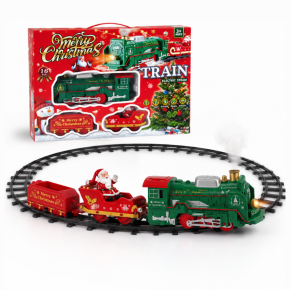 Electric Christmas Train Toy With Smoke Light & Sound | 16 Pcs | Northlandz